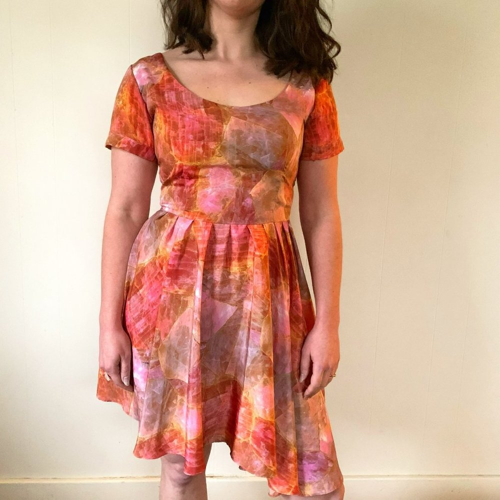 Treasure A-Symmetrical Crystal Rainbow Dress Size Medium Womens